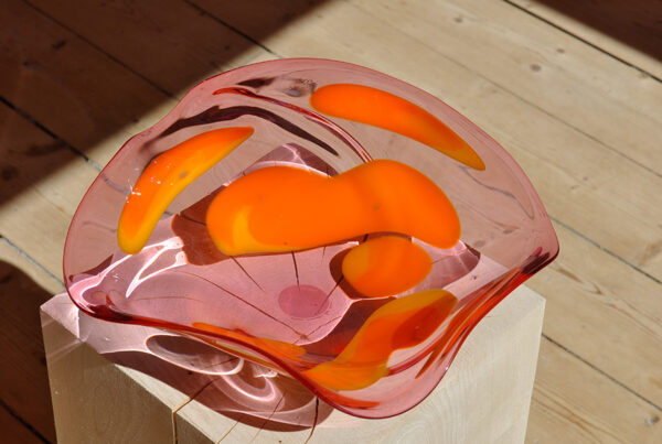 Glass platter titled North Coast Sun